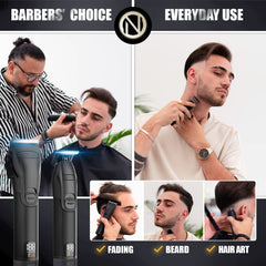 Novah Grooming recortadora en uso sobre cabello, facilita contornos nítidos y detallados