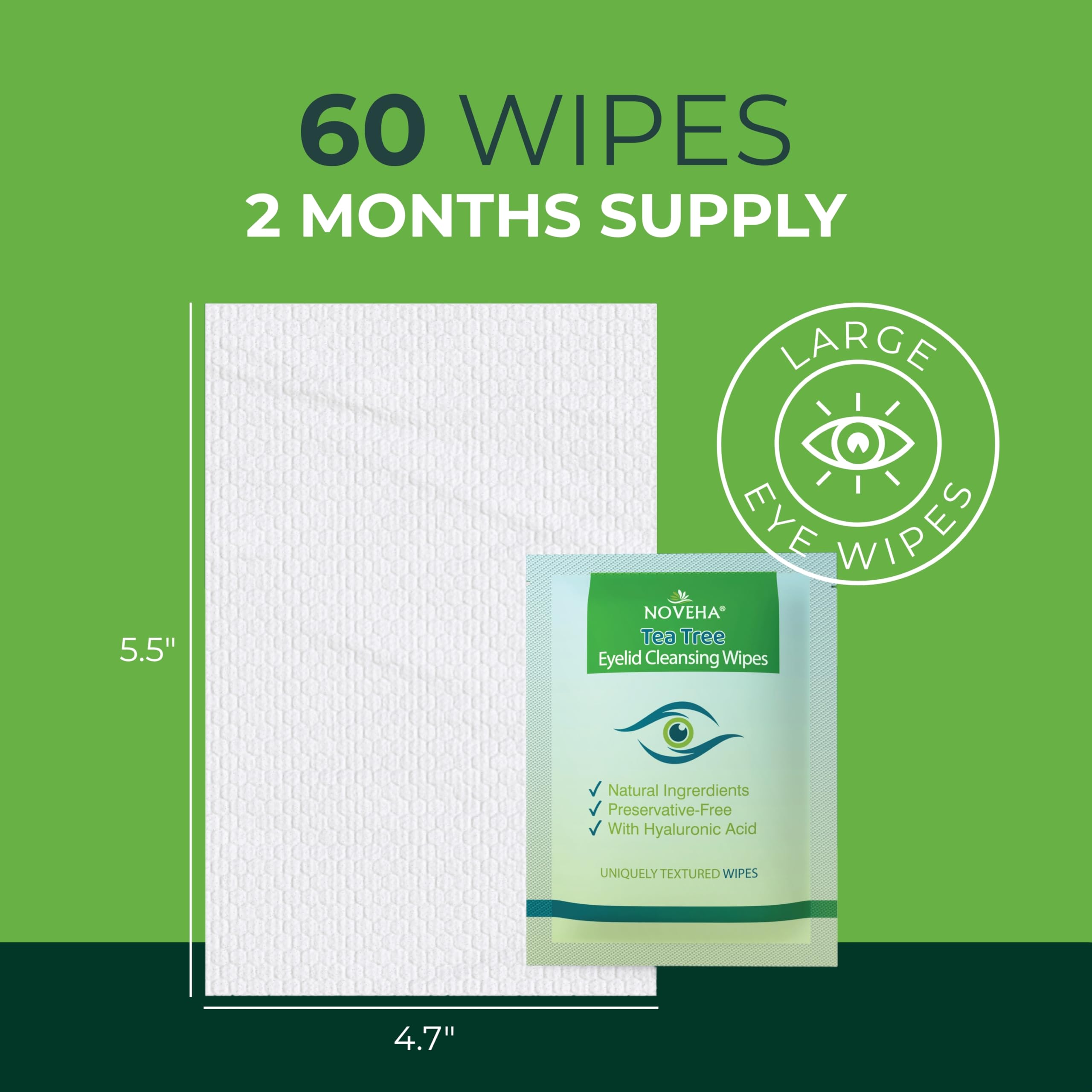 NOVEHA wipe removing mascara from lashes showing effective makeup lift