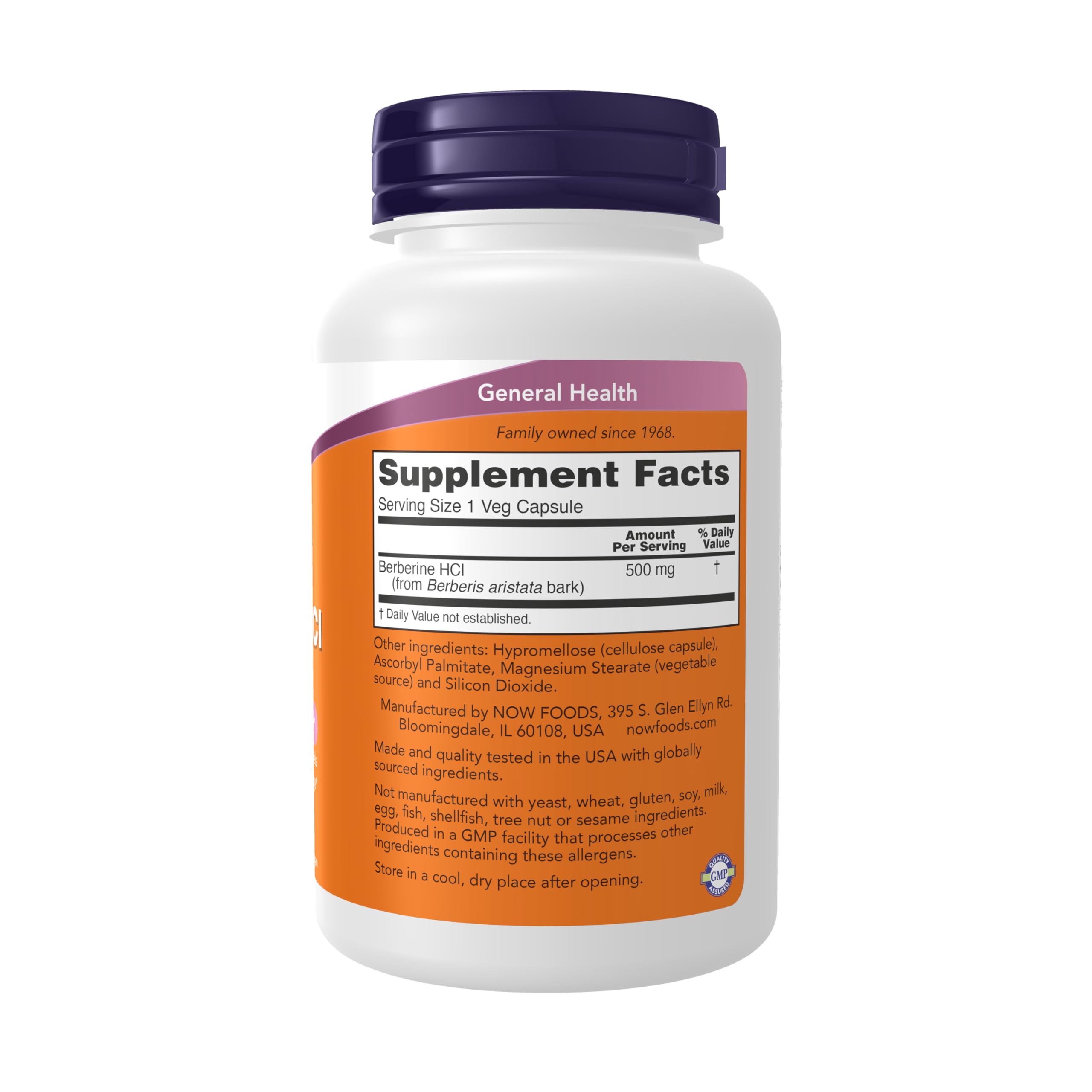 NOW Foods primer plano de cápsula vegetal resaltando pureza y dosis