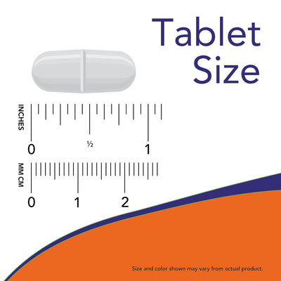NOW Foods comparación de tamaño con monedas para apreciar escala de las tabletas