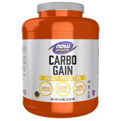 NOW Foods Carbo Gain front packaging showing product weight and clean design benefit