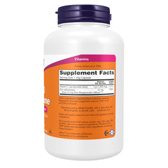 NOW Foods primer plano de la etiqueta con ingredientes y dosificación clara