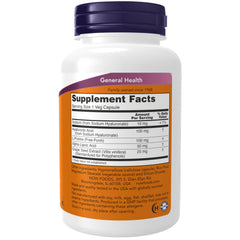 NOW Foods close-up of vegetable capsules showing smooth texture and size