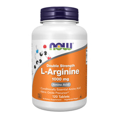 NOW Foods envase frontal de L-Arginine mostrando presentación y dosis