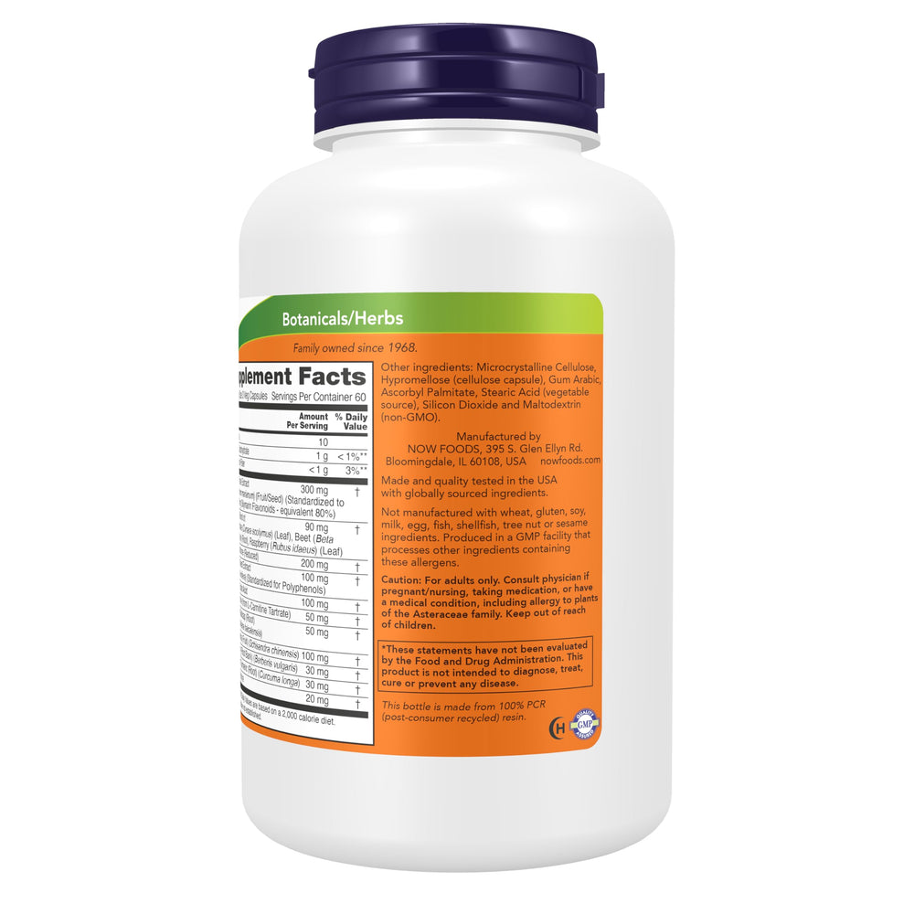 NOW Foods primer plano de la cápsula para apreciar textura vegetal