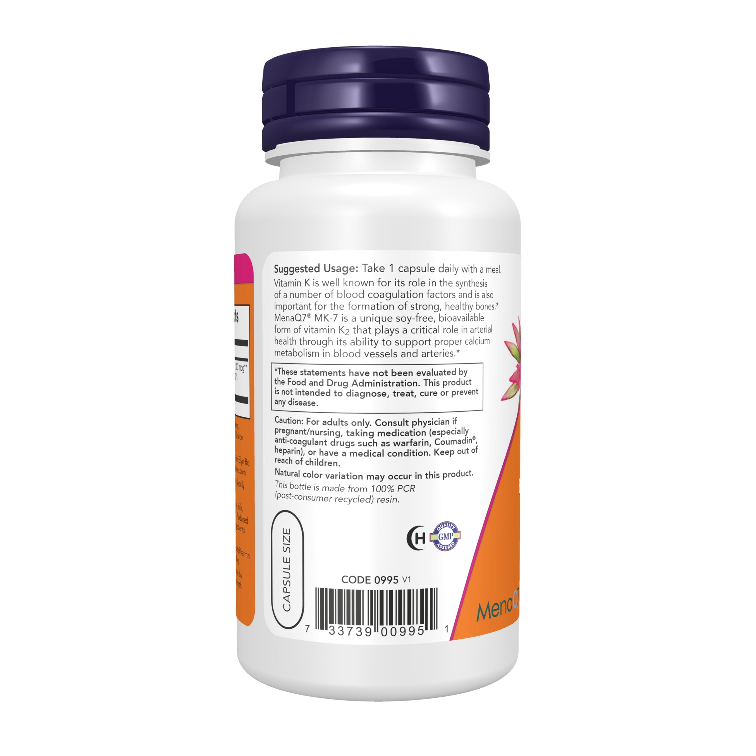 NOW Foods etiqueta nutricional detallada con información de 300 mcg