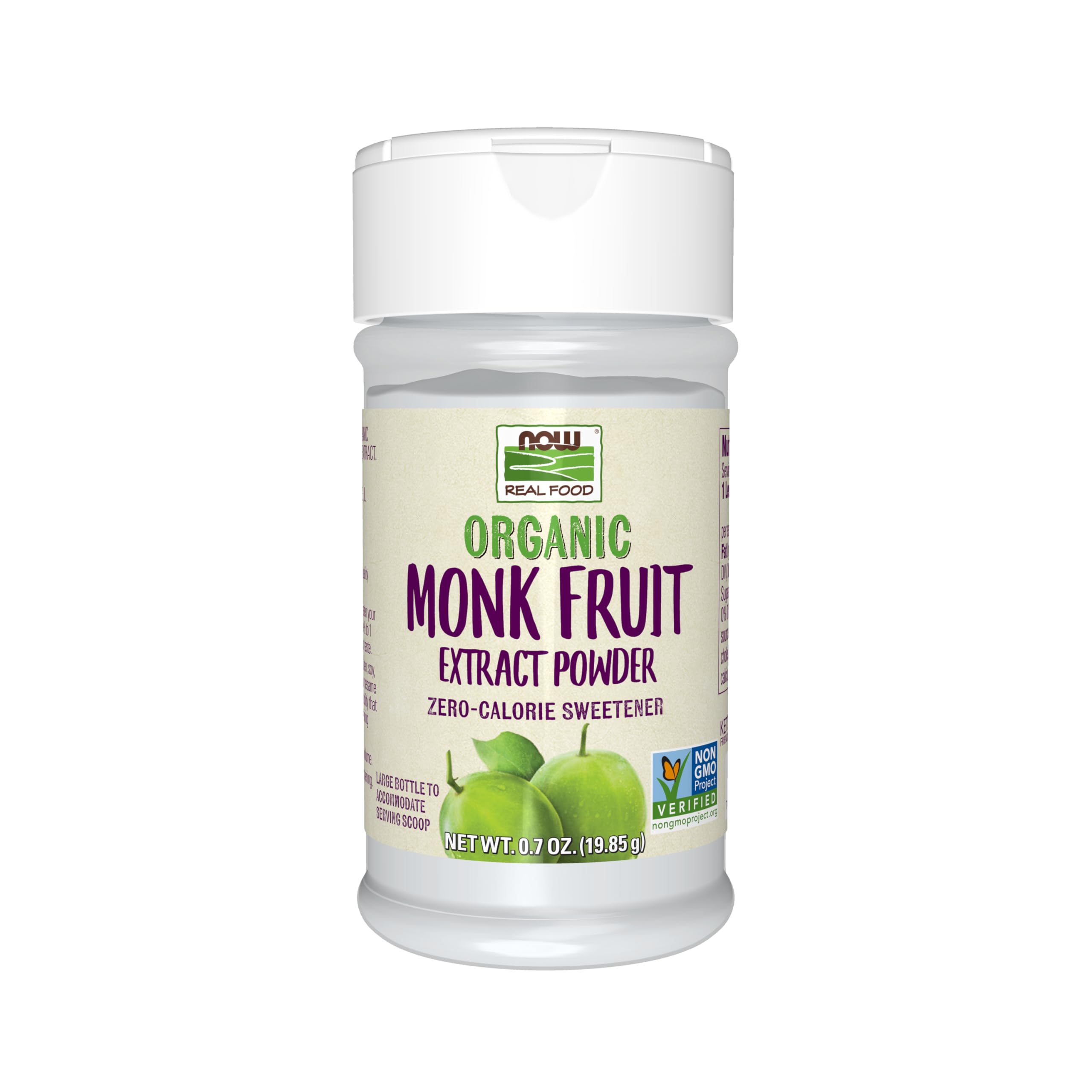 NOW Foods envase frontal del extracto de fruta del monje, fácil identificación orgánica