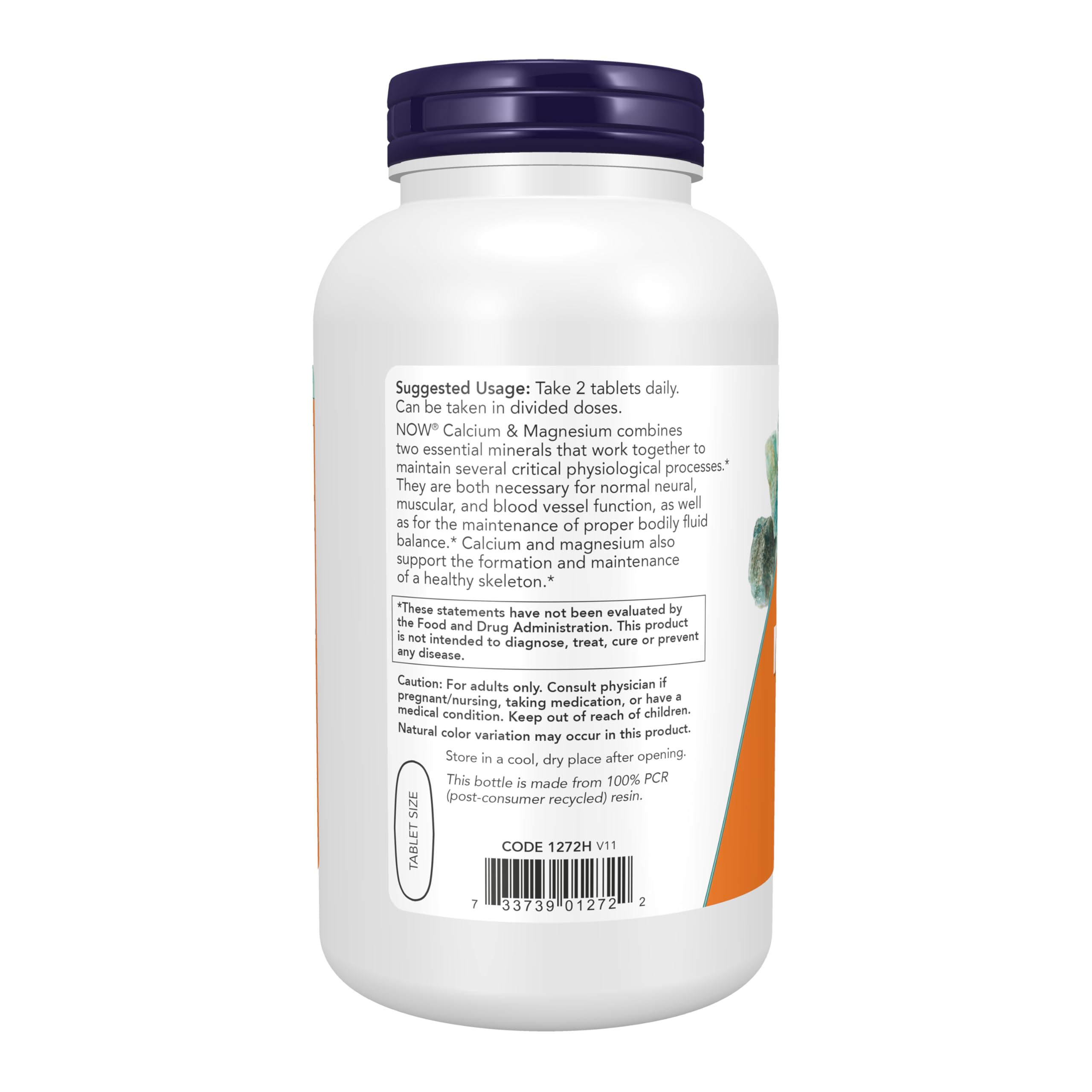 NOW Foods tableta en mano para comparar tamaño y facilidad de ingesta