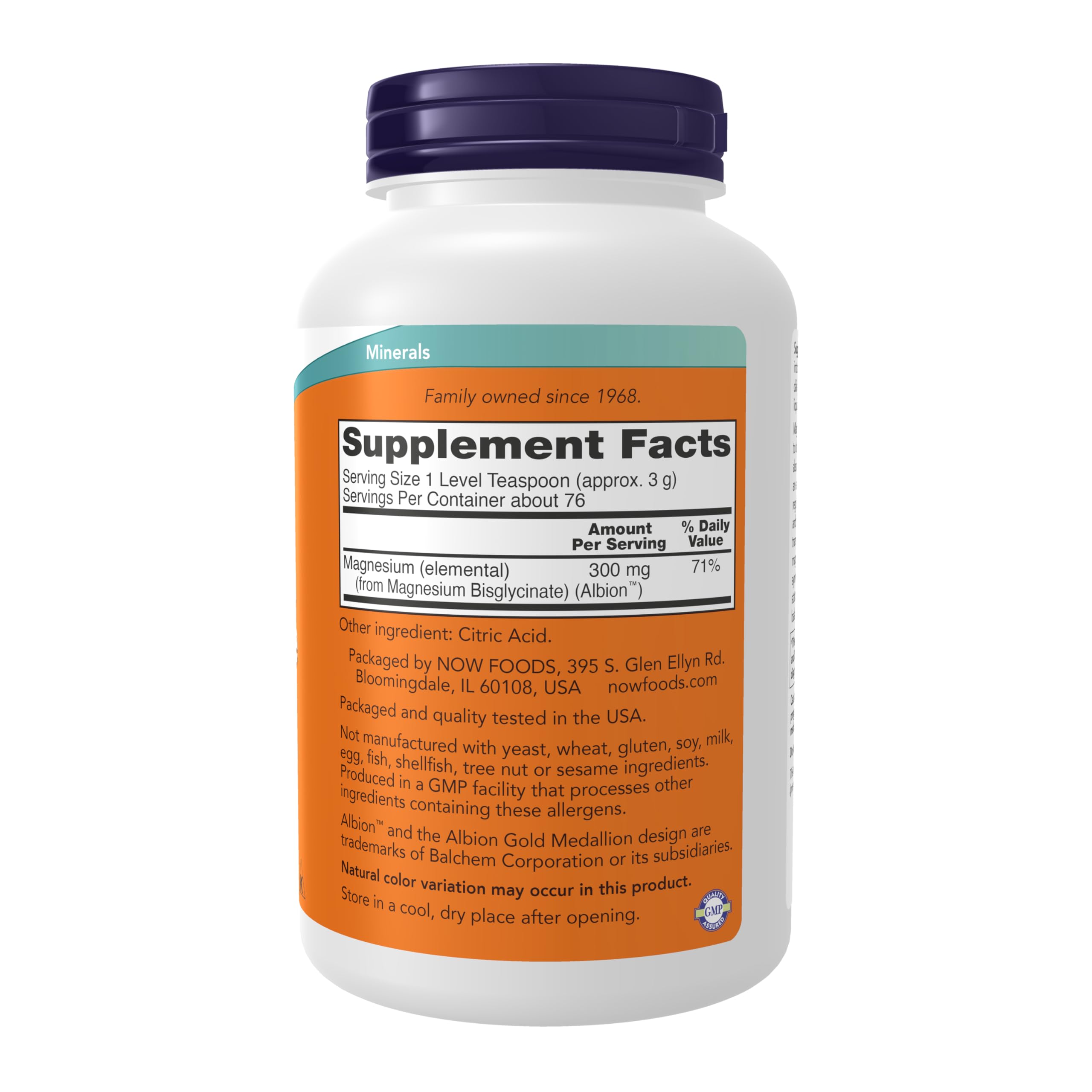 NOW Foods primer plano de la textura del polvo fácil de disolver