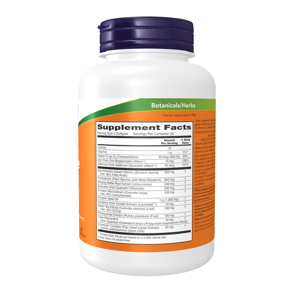 NOW etiqueta del envase con lista de ingredientes visibles y certificaciones