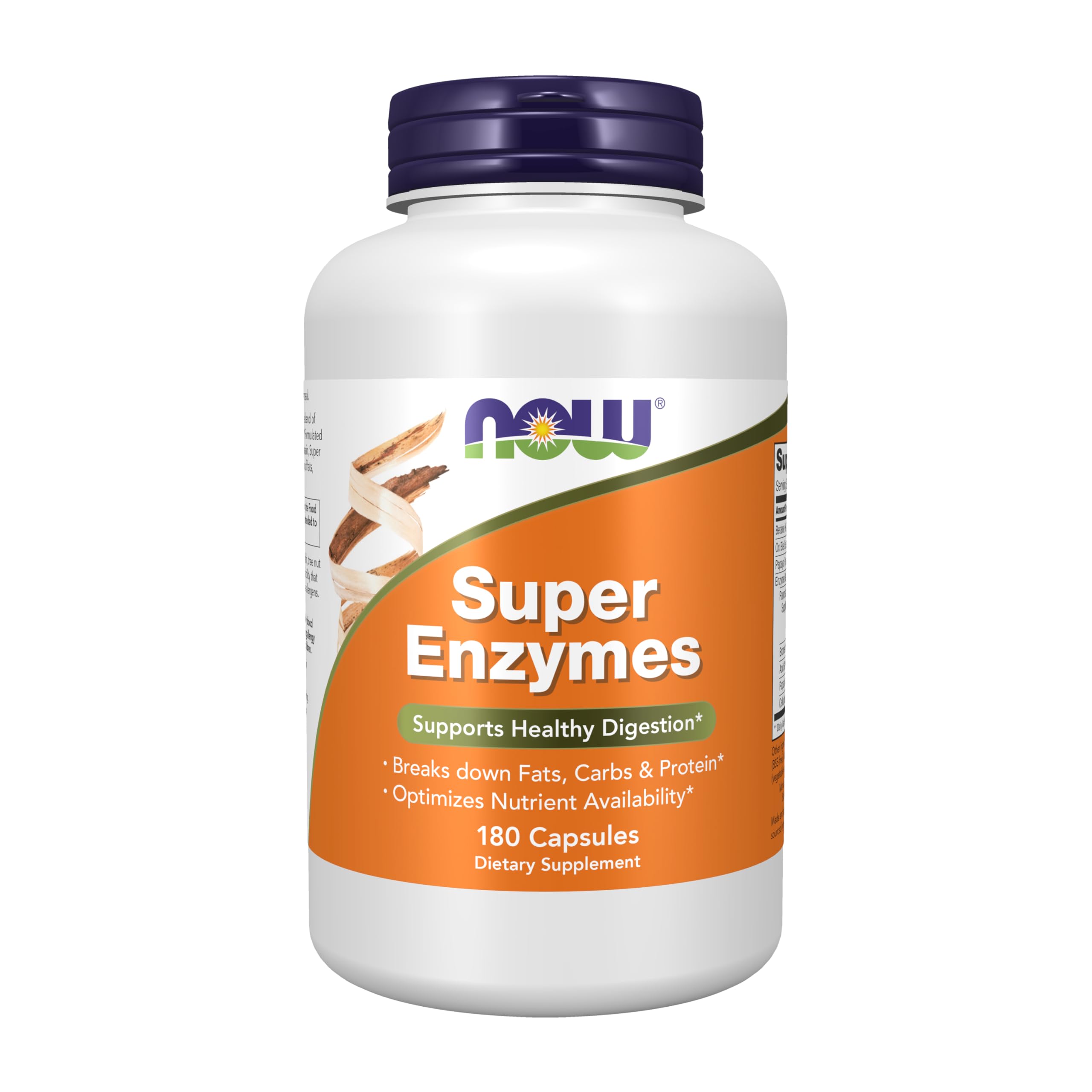 NOW Super Enzymes front label showing product name and capsule count for clear identification