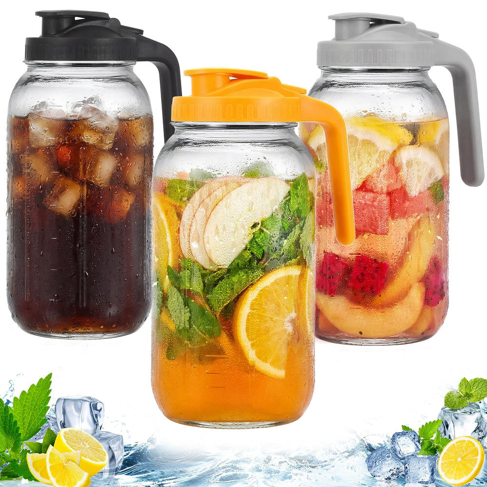 NOXKECION pack frontal de tres jarras de 64 oz para servir y almacenar bebidas