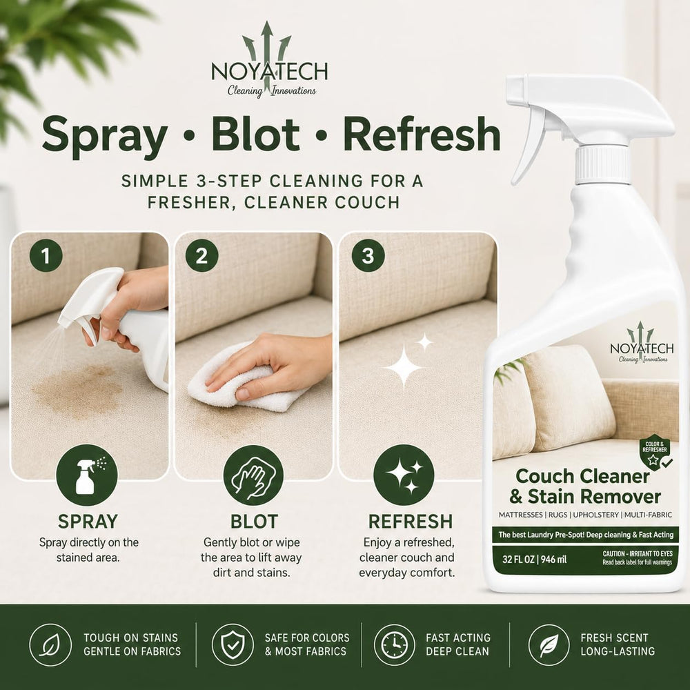 NOYATECH aplicación en sofá con mascota para control de manchas y olores