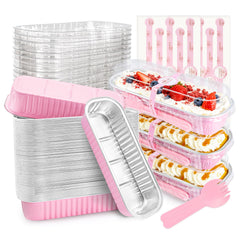 NPLUX pack frontal de 50 moldes rosa mostrando presentación lista