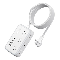 NTONPOWER regleta frontal con 6 enchufes y 4 puertos USB para múltiples dispositivos