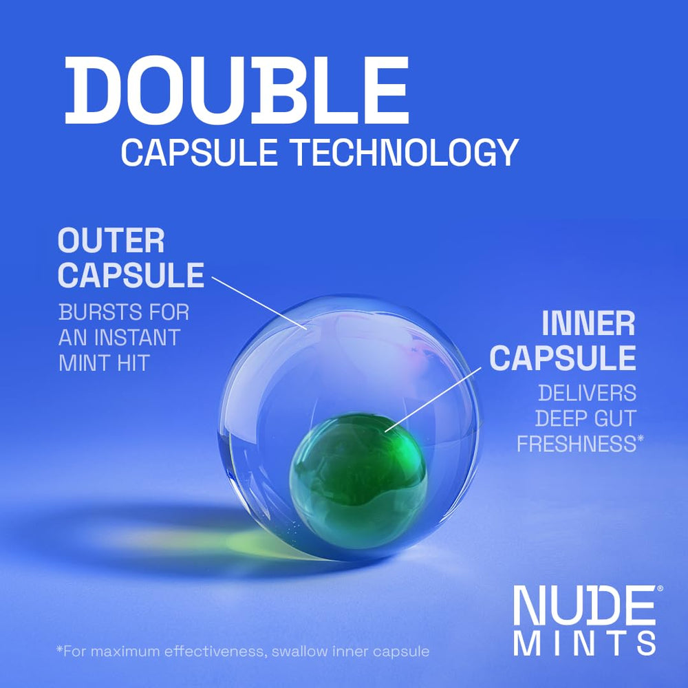 NUDE cápsula junto a una moneda para comparar tamaño y conveniencia