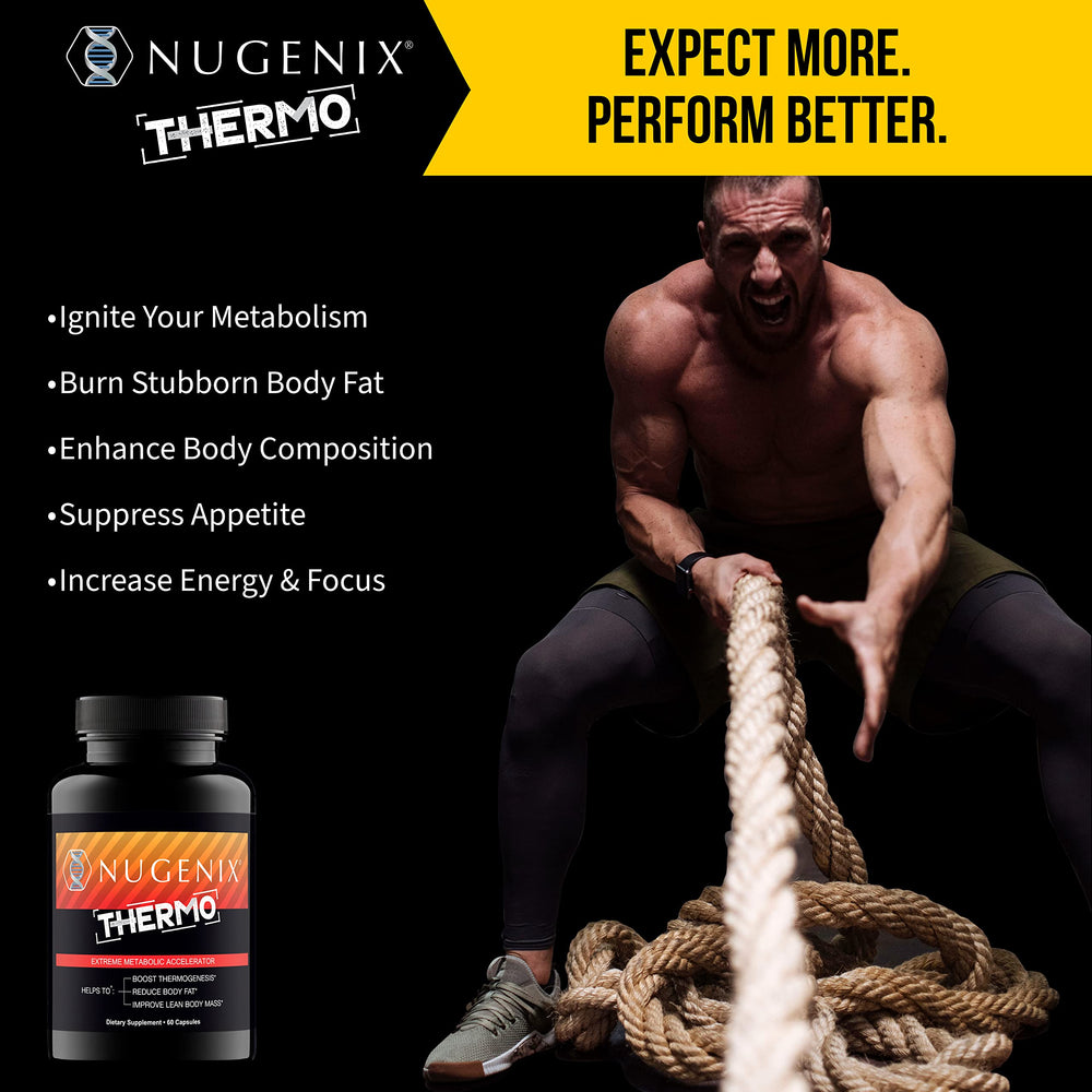 Nugenix Thermo caja en mano para comparar tamaño y porción