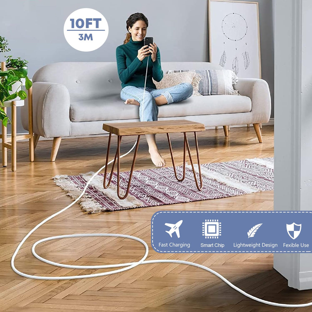 Nuinno empaque abierto mostrando 2 cables y 2 adaptadores incluidos