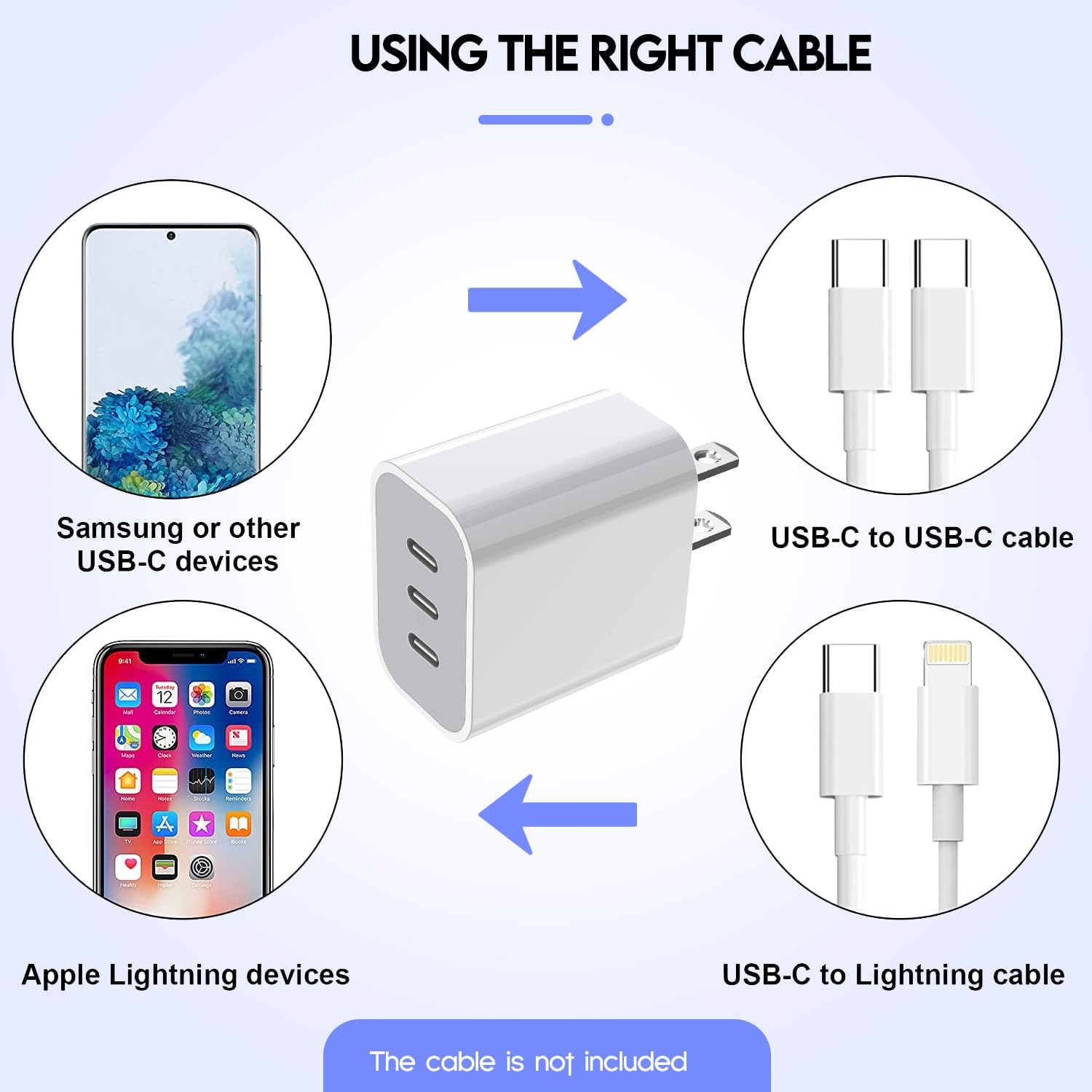 Nuinno cargador en uso con iPhone mostrando carga simultánea eficiente