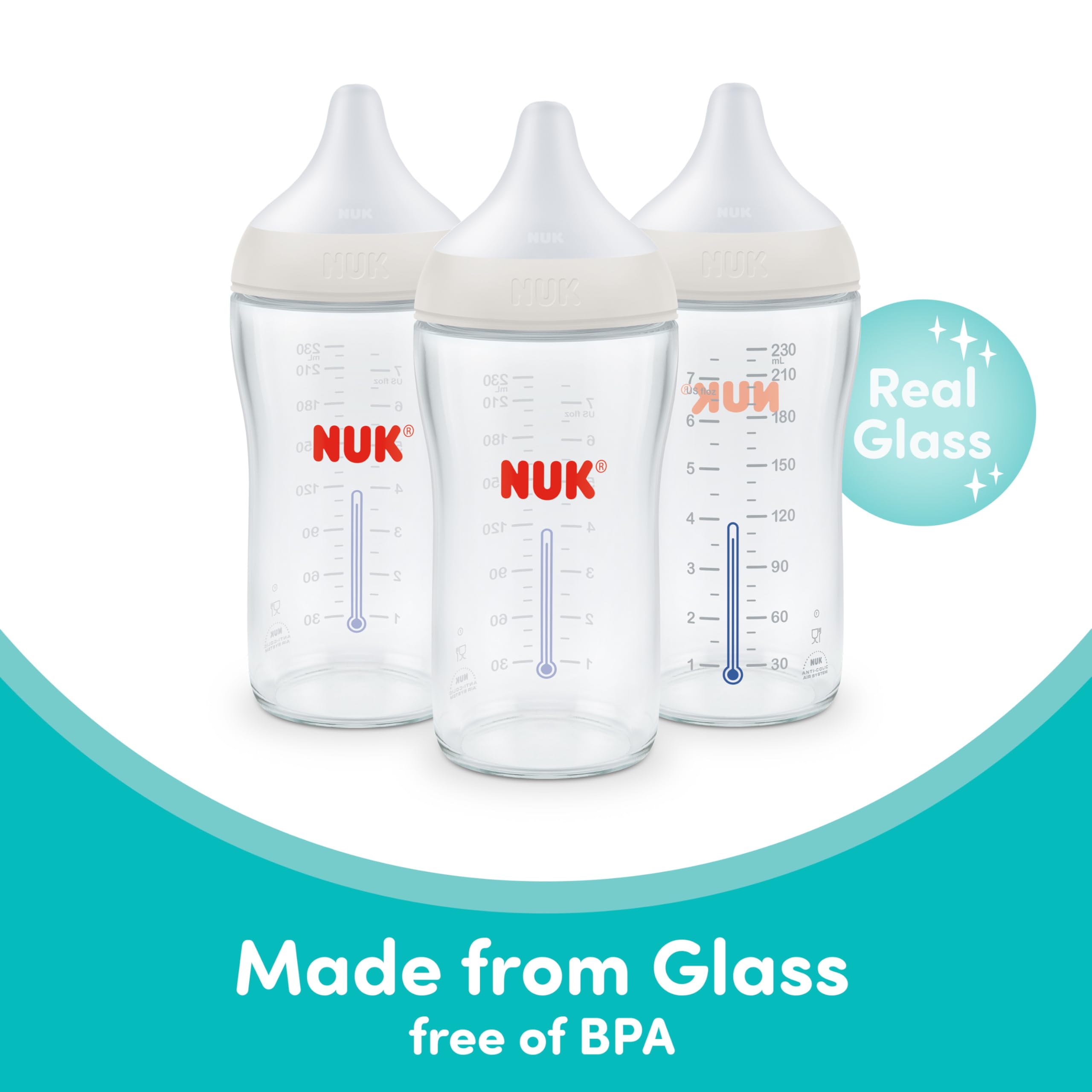 NUK detalle de válvula anticólicos para reducir gases