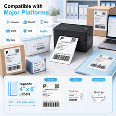 NULLTONEX 4x6 label exiting printer highlighting crisp barcode clarity