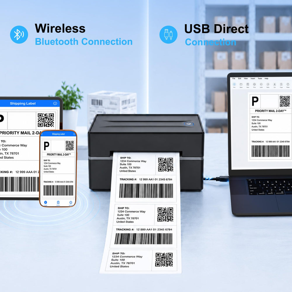 NULLTONEX paired with smartphone via Bluetooth enabling mobile printing