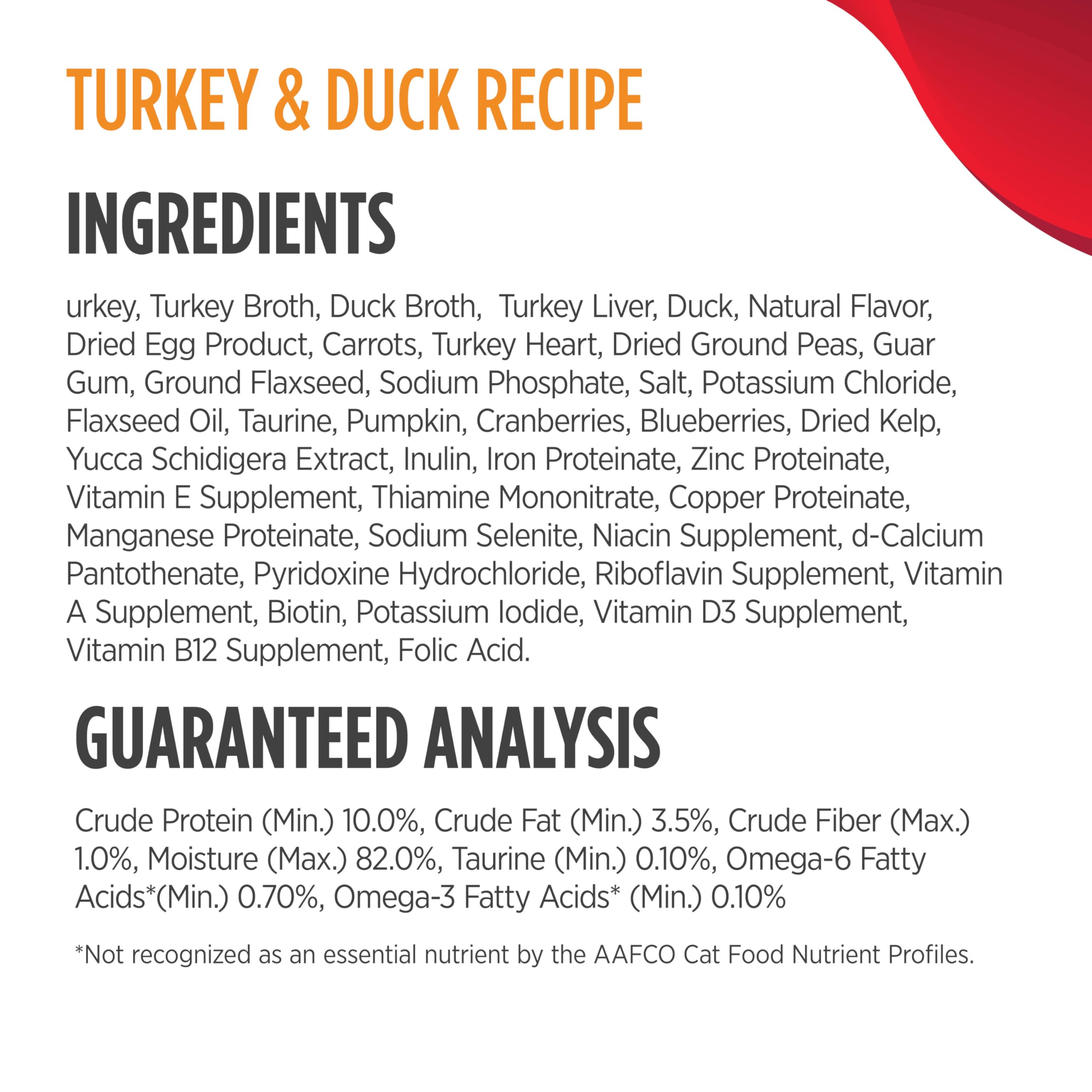 Nulo etiqueta con ingredientes claros y sin aditivos artificiales