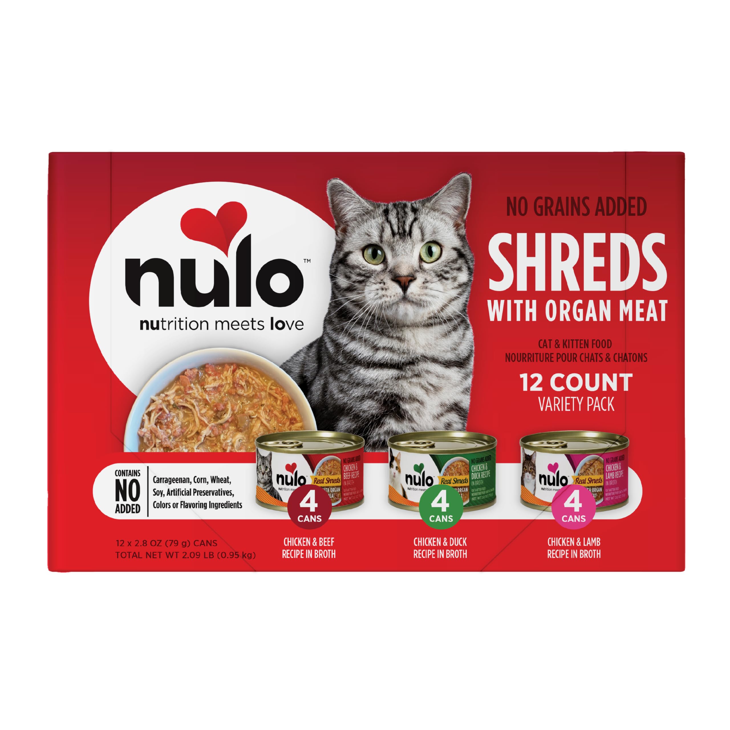 Nulo lata frontal del pack variedad mostrando etiqueta clara y beneficios