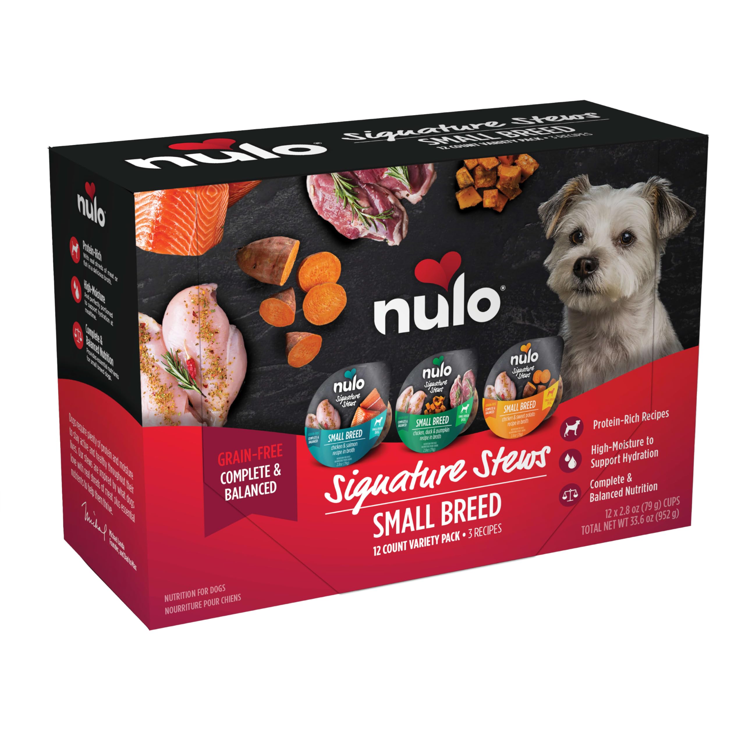 Nulo pack frontal con 12 latas mostrando variedad y conveniencia