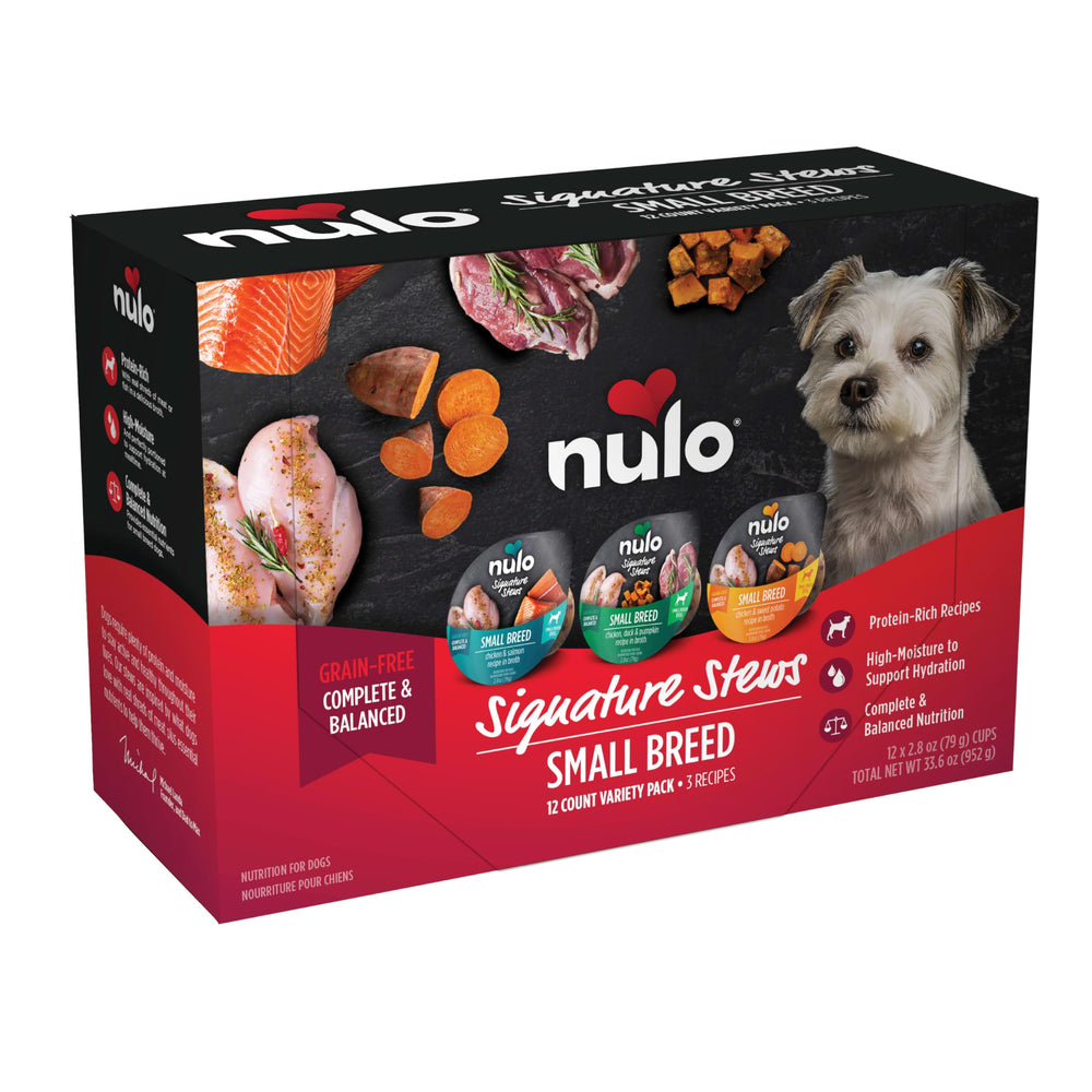 Nulo pack frontal con 12 latas mostrando variedad y conveniencia