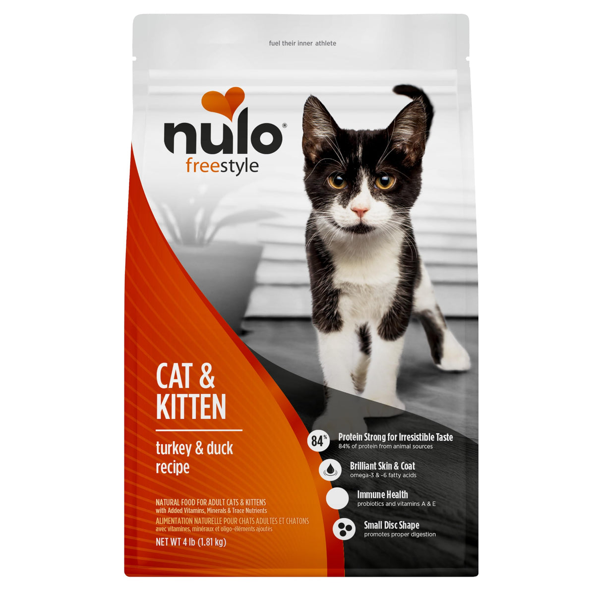 Nulo front packaging showing 4lb bag and benefits