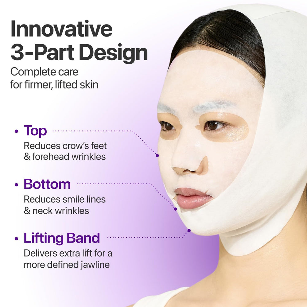 numbuzin mascarilla aplicada en rostro de modelo para efecto lifting visible