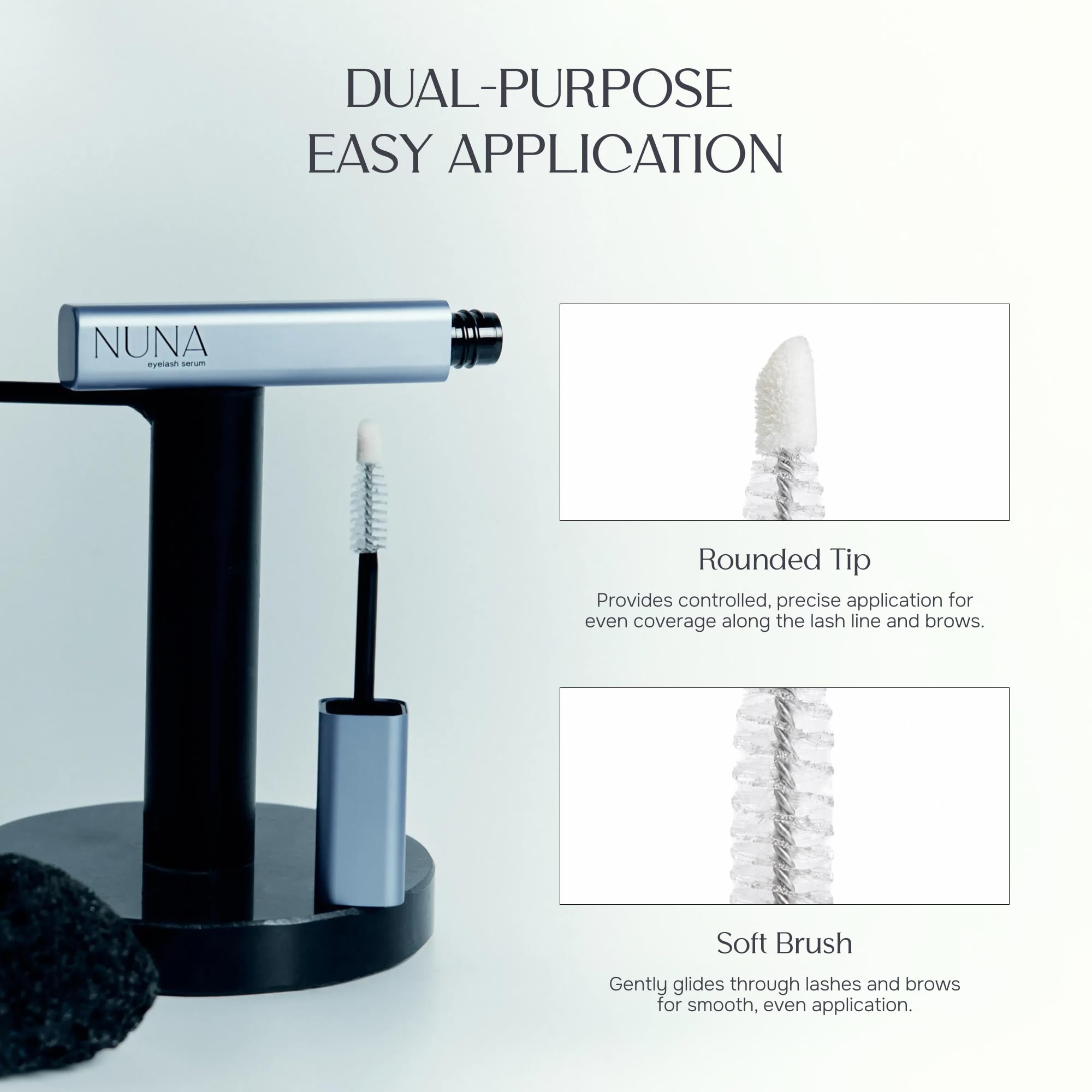 NUNA conceptual before and after lashes showing fuller appearance