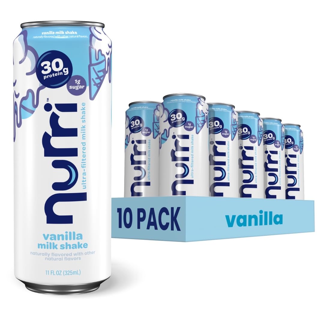 Nurri lata frontal vainilla mostrando diseño y beneficios listos para beber