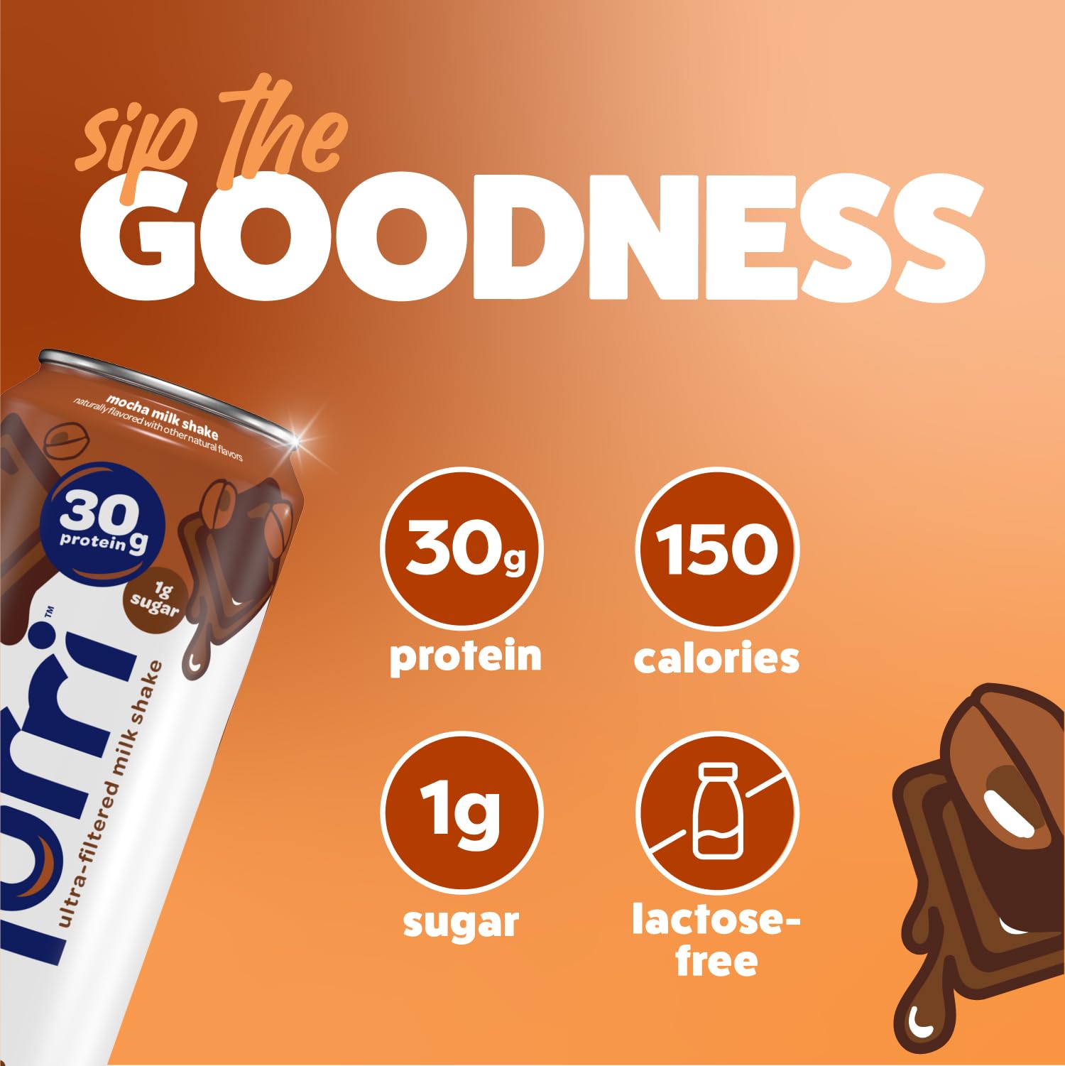 nurri etiqueta nutricional y porción con 30 g proteína y 150 kcal