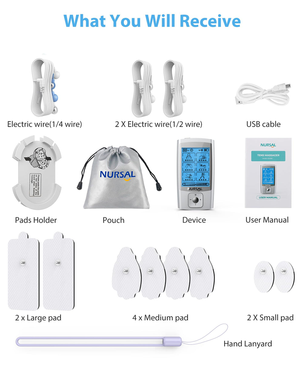 NURSAL accesorios con funda y cables para guardar y transportar