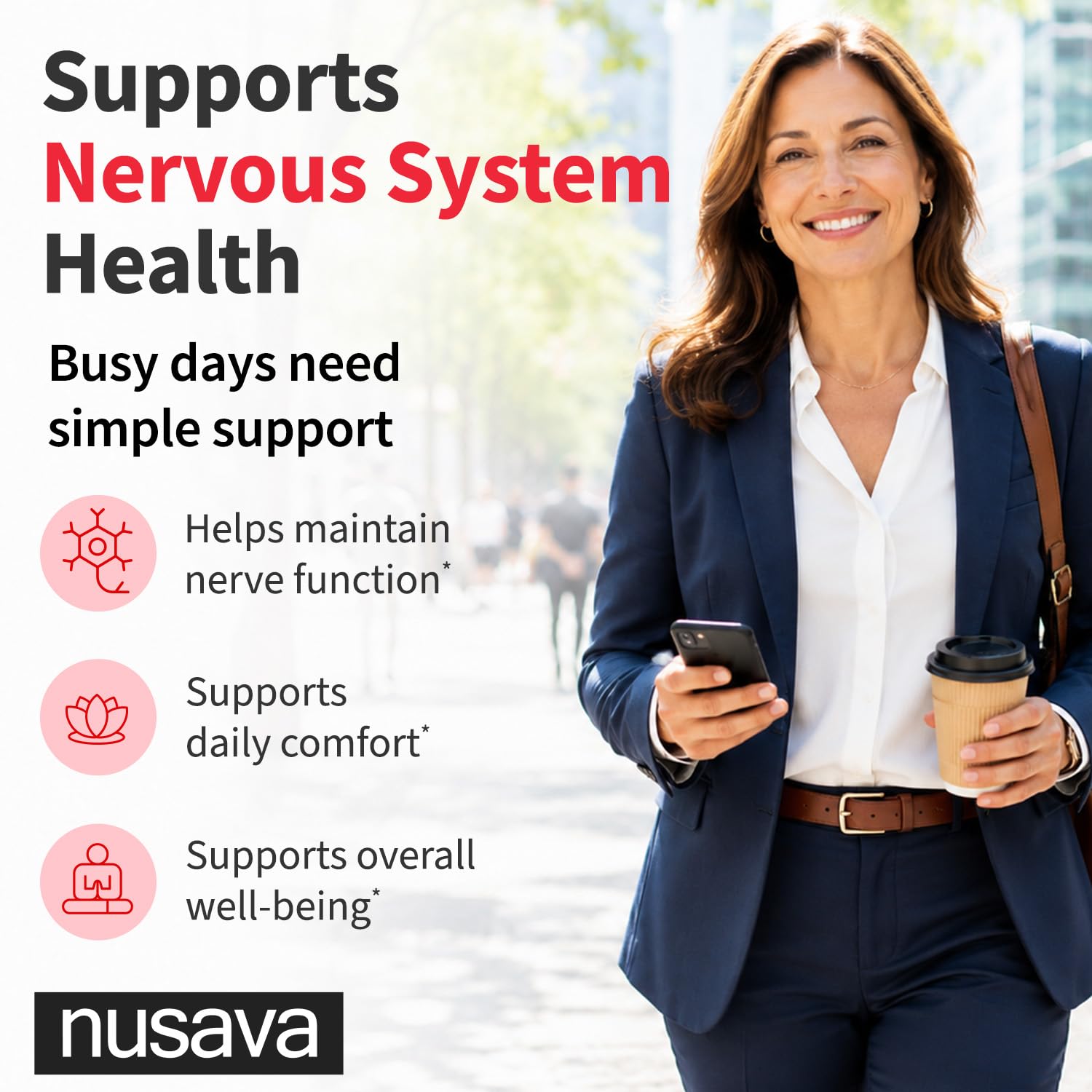 NUSAVA demostración de uso sublingual resaltando absorción rápida