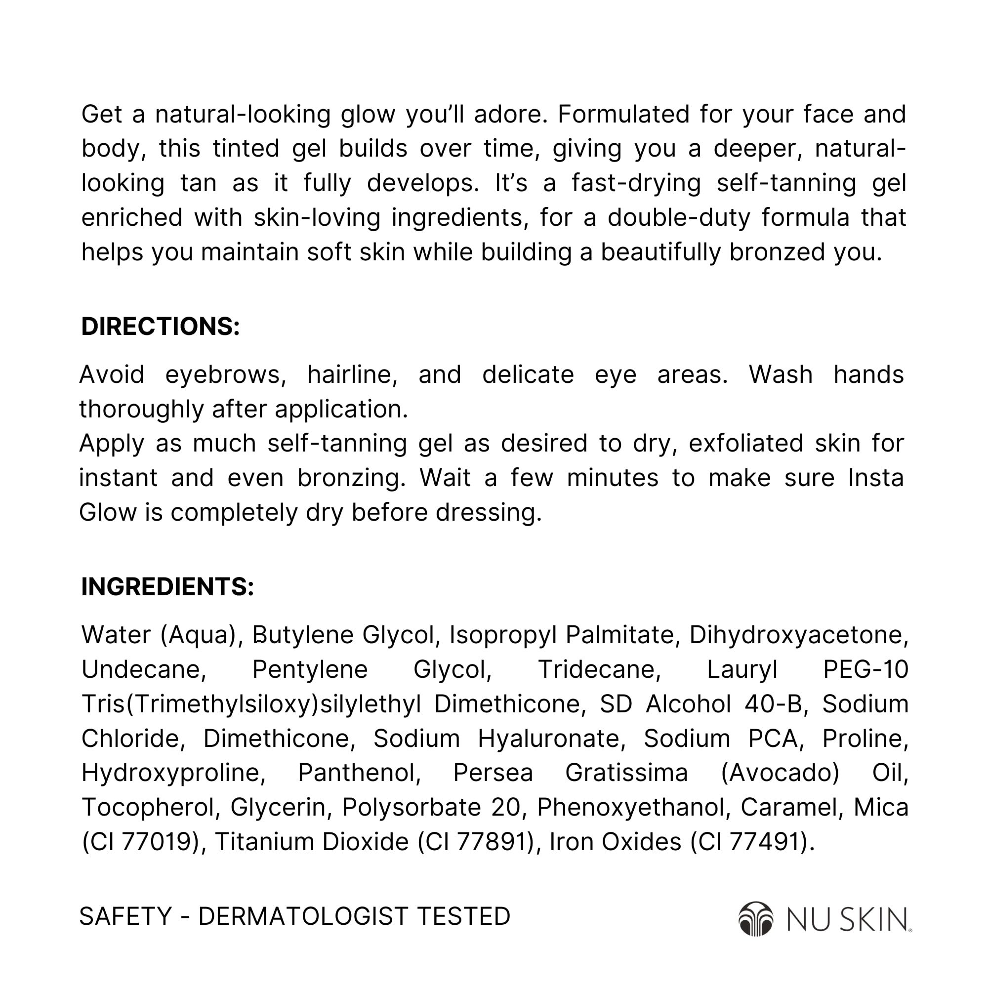 Nu Skin close up piel bronceada hidratada con acabado natural