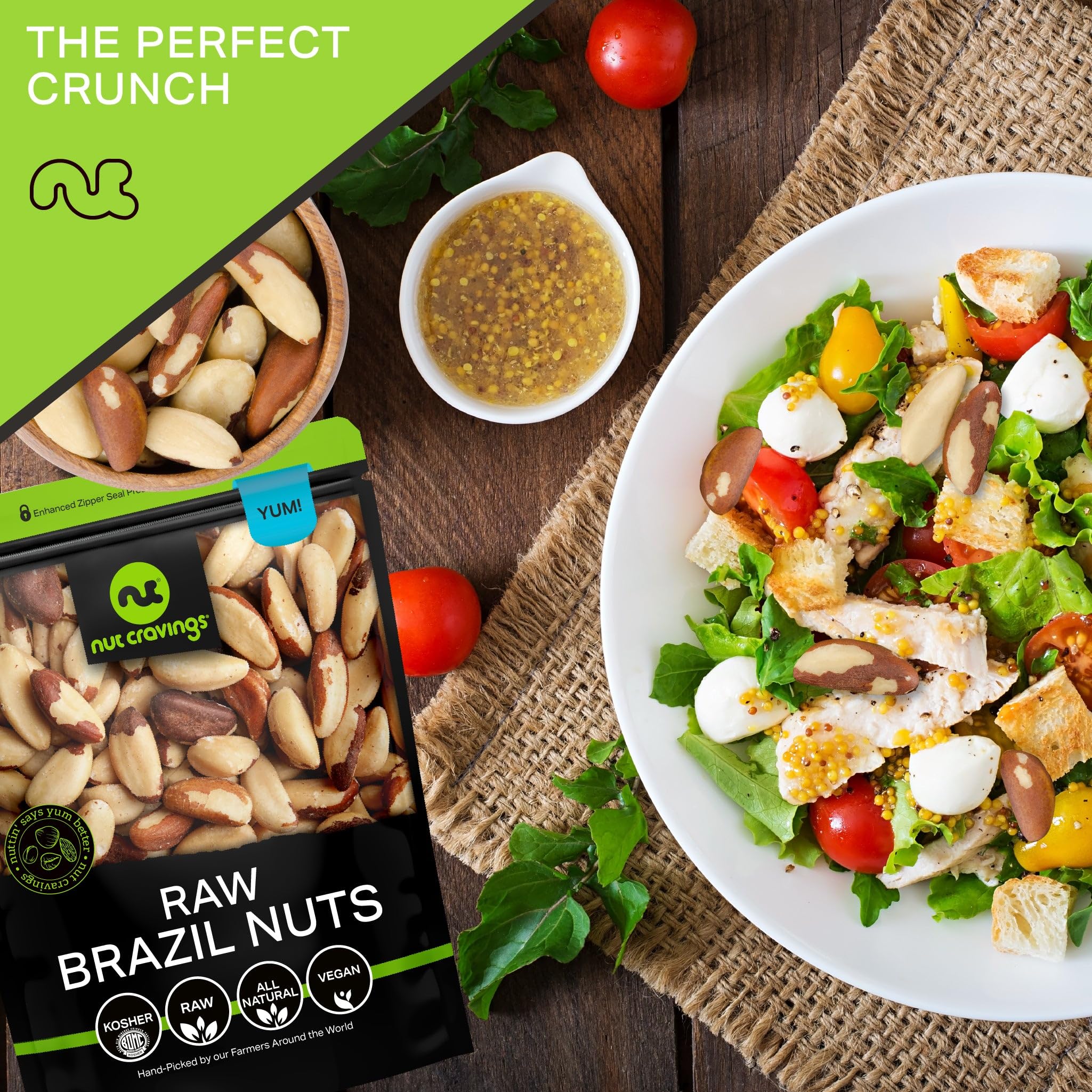 Nut Cravings cierre resellable conservando crocancia y frescura