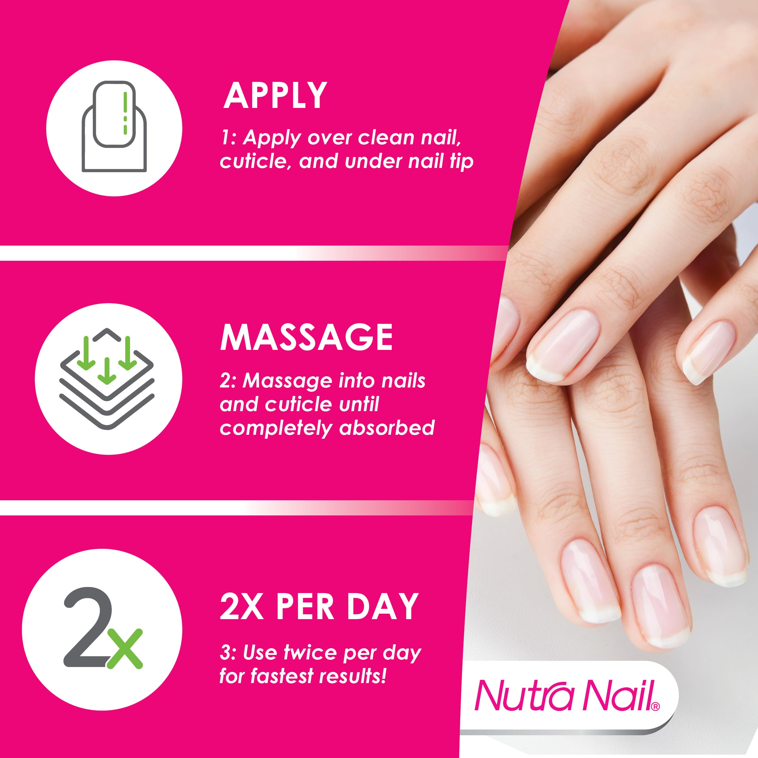 Nutra Nail frasco junto a una moneda para mostrar escala real