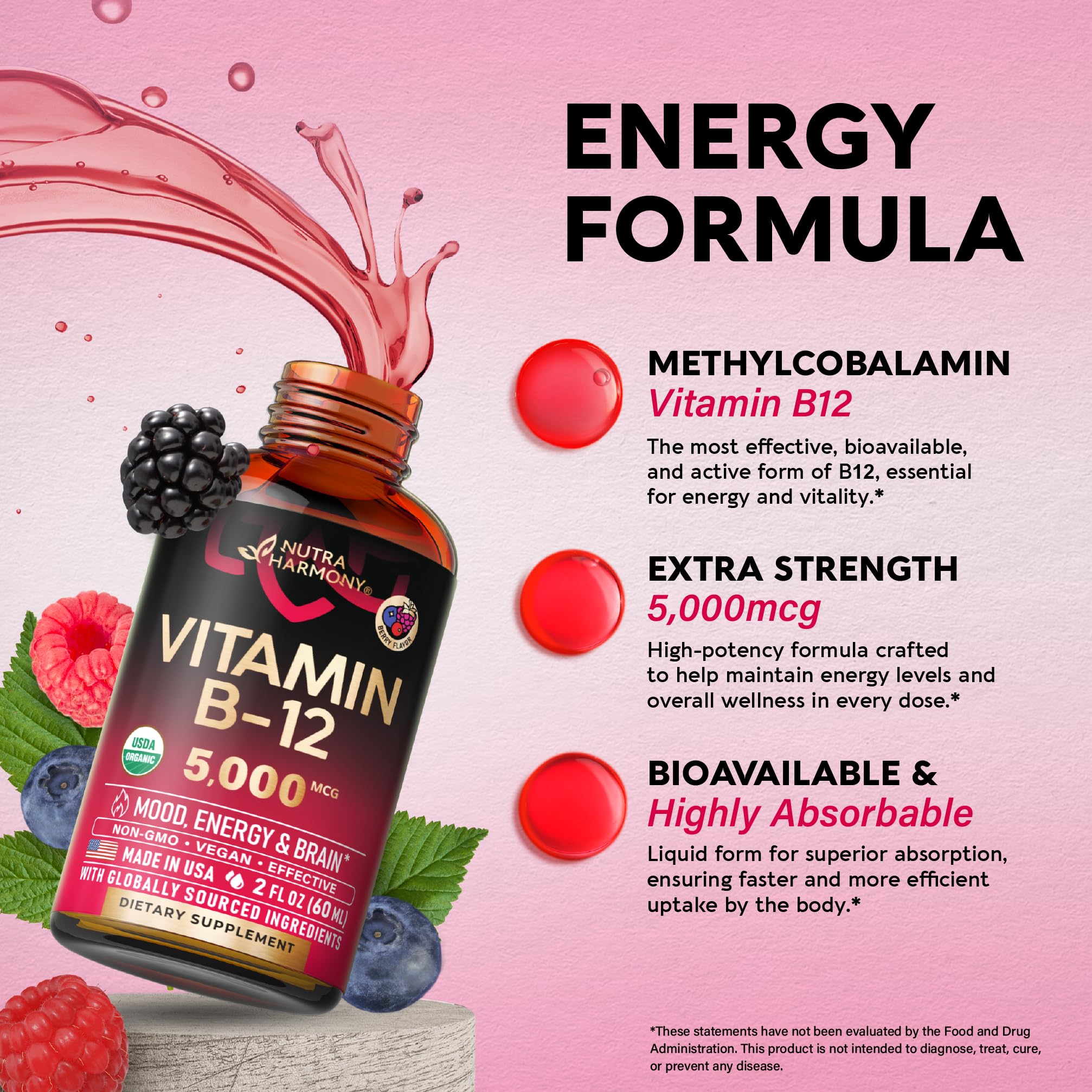 NUTRAHARMONY etiqueta con sello USDA Organic visible