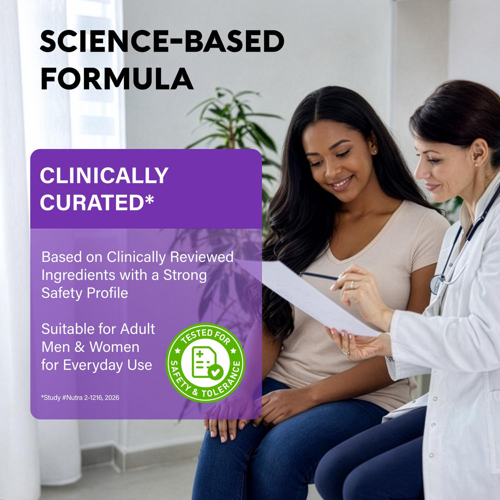 NUTRAHARMONY cápsulas en la mano mostrando tamaño y escala