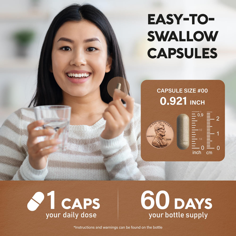 NUTRAHARMONY cápsulas junto a moneda para comparar escala real