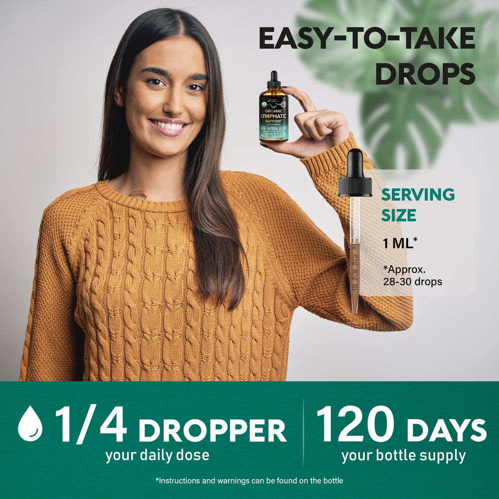 NUTRAHARMONY bottle held in hand showing true size and convenient 4 fl oz scale