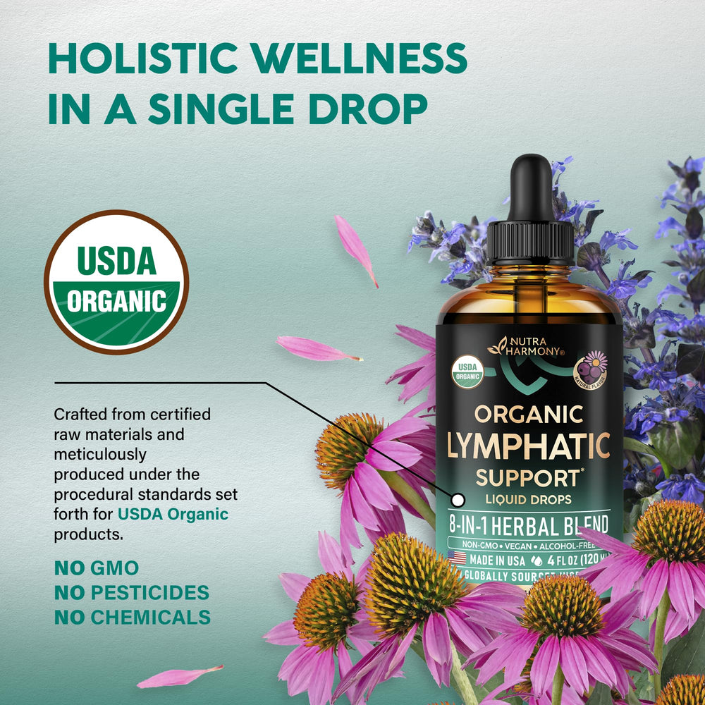 NUTRAHARMONY botanicals flatlay with herbs to highlight organic ingredients