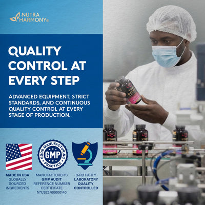 NUTRAHARMONY GMP production line image signaling quality manufacturing standards