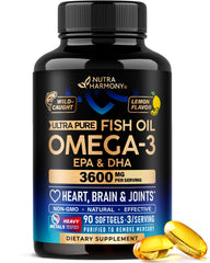 NUTRAHARMONY frasco frontal mostrando 90 softgels y dosis ajustable