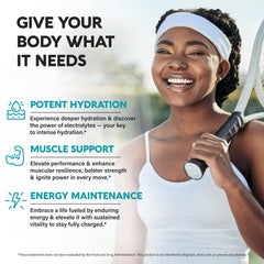 NUTRAHARMONY tableta efervescente disolviéndose en agua para hidratación rápida