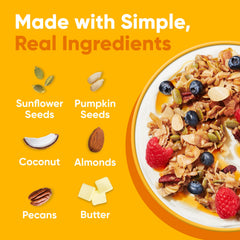 NuTrail granola en tazón con leche vegetal lista para un desayuno keto equilibrado