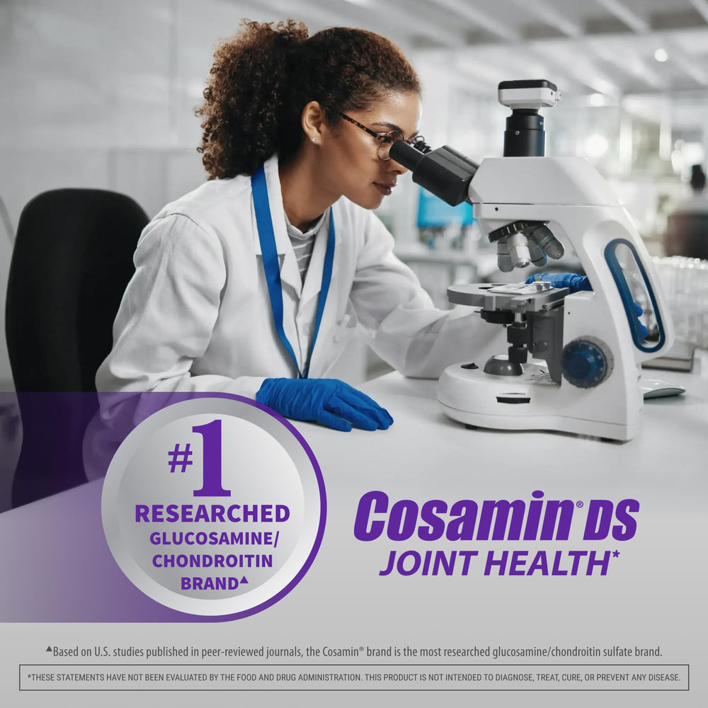 Nutramax Cosamin DS etiqueta de ingredientes destacando glucosamina y condroitina